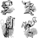 Vector karikatuur van een man doen exerccise